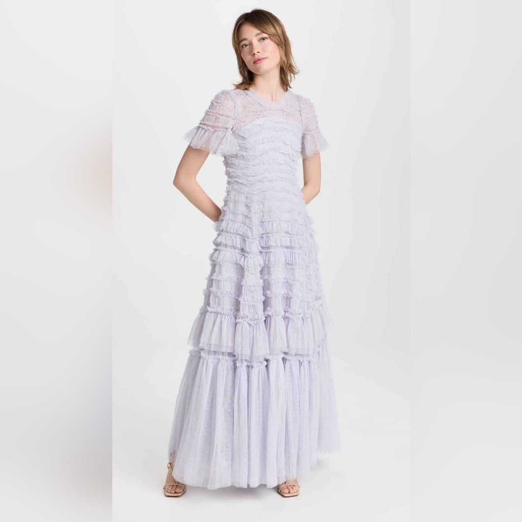 Needle And Thread Valentine Ruffle Dress Porcelain Blue